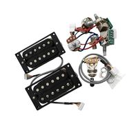 Kit Di Pickup Push Pull A Bobina Singola/doppia Senza Saldatura 2V2T Per Chitarre Include Cablaggio Completo Tracolla standard per chitarra(Bk 2V2T)