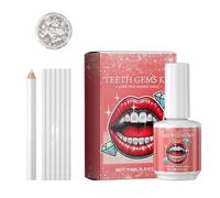 Kit di pietre preziose per denti - Set completo di cristalli da fare da soli con colla e lampada UV, gioielli per denti, diamante scintillante, lucentezza facile da applicare, strumenti per gemme M