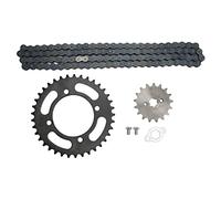 Kit di pignoni per catena 420, set composto da pignone anteriore da 17 denti e pignone posteriore da 37 denti con catena a 106 maglie, ingranaggio di trasmissione in acciaio