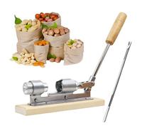 Kit di pinze per noci in acciaio inox - Pinza per castagne schiaccianoci strumento da taglio per castagne | Strumento per sgusciatore di noci con manico in legno, sgusciatore di noci multifunzionale