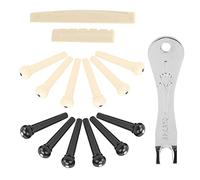 Kit di Pioli per Corde per Chitarra Folk da 12 Pezzi, Set di Perni per Ponte con Dado, Estrattore per Chitarra Acustica