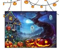 Kit di pittura 5D per paesaggio di Halloween - Kit di dipinti di paesaggio 5D | Kit di pittura artistica 5D per Halloween, artigianato, spazio di lavoro, soggiorno e casa, accessori per la decorazione