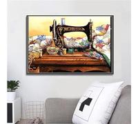Kit di Pittura A Diamante 5d Ai con Macchina da Cucire, per Adulti E Bambini, con Trapano Rotondo Completo, Fai da Te, con Immagine di Diamante, per Principianti, Decorazio, Square Drill, 50x70cm