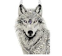 Kit di pittura artistica con perle fai da te, ornamento 5D da appendere alla finestra per casa giardino kit da appendere alla parete confezione scatola su un lato-06-lupo