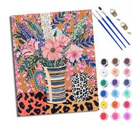 Kit di pittura con i numeri per adulti Kit di pittura per principianti su simboli trasparenti Tela colorata La espalda de la Bailarina Pigmento acrilico Disegno Vernice per la decorazione della parete