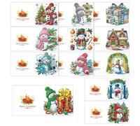 Kit di pittura con strass natalizi, biglietti di Natale con strass artistici | Kit fai da te per pittura con strass 5D, biglietti di auguri artistici per bambini, ragazze, famiglia, amici