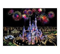 Kit di pittura da grattare con vista notturna della città per adulti, pittura da grattare, arcobaleno, tappetino da schizzo, kit paesaggio