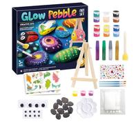 Kit di pittura di pietra per bambini - Rock Coloring Set in the Dark, Creative Art Supplies, divertenti mestieri di ciottoli, pacchetti decorativi per hobby di pittura di pietra, kit di ar