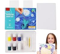 Kit di pittura marmorizzata per bambini, kit artistico di pittura marmorizzata,Kit per marmorizzazione all'acqua per carta tessile | Giocattoli creativi Giocattoli natalizi per ragazze e ragazzi di et