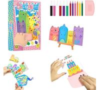 Kit di pittura per bambini, per fai da te, per grattare e grattare l'arcobaleno, con motivo arcobaleno e graffio (1 set)