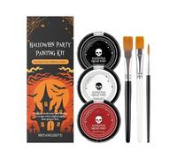 Kit di pittura per il viso, 3 colori per Halloween, zombie, cosplay, accessori per costume per scheletro zombie, uomini, donne, bambini, adulti, compleanno, scuola, spettacoli, feste