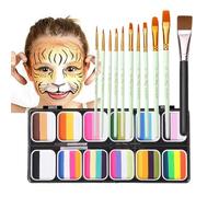 Kit di pittura per il viso lavabile, elegante, funzionale, portatile, compatto, 12 colori, professionale, ergonomico, durevole, versatile, per ragazzi, ragazze, donne