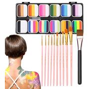 Kit di pittura per il viso lavabile, elegante, funzionale, portatile, compatto, 12 colori, professionale, ergonomico, durevole, versatile, per ragazzi, ragazze, donne