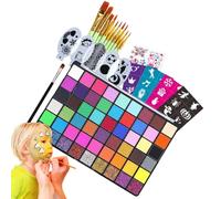 Kit di pittura per il viso, set di stencil lavabili per body painting, 54 colori, riutilizzabili, accessori per feste, festival, Pride Theatre