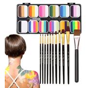 Kit di pittura per viso e corpo da 12 colori - artistica lavabile professionale, set per trucco | Audaci strumenti di pittura creativa per festival cosplay, feste teatral