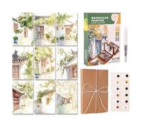 Kit di pittura portatile, mini tavolozza di acquerelli, strumenti per pittura da viaggio con funzione di trasporto facile, forniture artistiche creative con struttura leggera, set di pittura tascabile
