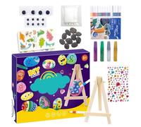 Kit di pittura Sassing per - pittura insieme Fluorescent Effect Stones for Children, Creative Set for Boys Daughtersrofitez creazioni brillanti con pigmenti flu and Family Daughters