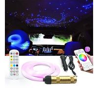 Kit di plafoniere a stella in fibra ottica a LED controllato da app Smart,Bluetooth RGBW Fiber Optic Lights con fibra ottica da 200,2m,0,75 mm per illuminazione d'atmosfera a soffitto di casa/auto