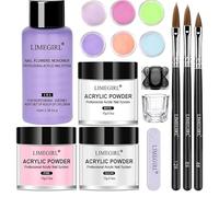 Kit di polvere acrilica trasparente, kit di unghie interne, liquido cristallo, rosa, bianco, trasparente con carrelli e accessori