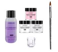 Kit di polvere acrilica trasparente, kit di unghie interne, liquido cristallo, rosa, bianco, trasparente