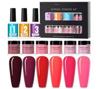 Kit di polvere per unghie dipping con base top coat e attivatore non necessaria lampada LED set glitter nail art estensioni francesi fai-da-te Ideale principianti
