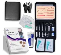 Kit di pratica di sutura con guanti per studenti Pad per sutura della pelle in silicone con strato protettivo orizzontale e verticale a rete per migliorare la durata del pad