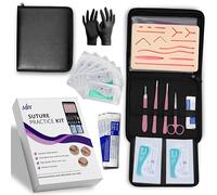 Kit di pratica per sutura per studenti di medicina, veterinari, infermieri | Cuscinetto di sutura della pelle in silicone con strato protettivo orizzontale e verticale per migliorare la durata del pad