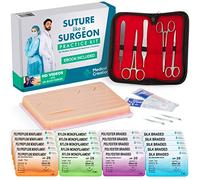 Kit di Pratica per Suture Medical Creations con Video in HD e Ebook inclusi (in inglese) - Cuscinetto di Sutura in Silicone Riutilizzabile con Kit di Strumenti per Studenti di Medicina