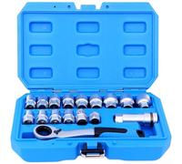 Kit di prese pass-through 17pc per riparazione borchie lunghe | 12 punti per design pass-through, funziona su borchie lunghe, rapidi cambi di presa, costruzione in acciaio, attacco da 1 cm
