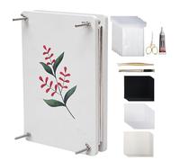 Kit di pressa per piante, Strumenti di pressatura in legno a 6 strati Artigianato di fiori secchi, Kit di stampa per fiori, Kit di conservazione dei fiori, Kit di pressatura per piante con istruzioni