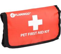 Kit di Primo Soccorso per Cani - compatto - 12 pezzi - con benda, pinzetta per zecche e manuale - ideale per viaggi e spostamenti - Flamingo Resku Base