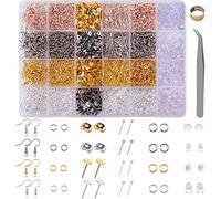 Kit di produzione di orecchini 3600 pezzi accessori per orecchini fai da te con ganci per orecchini per fai da te e riparazione