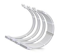 Kit Di Prolunga per Cavi PSU: 18AWG Kit Di Estensione Del Cavo PSU, 30cm Prolunga Cavo PSU, Prolungas Cavo PC Con Pettini Preinstallati, 24 PIN/(6+2) PIN/(4+4) PIN (Bianco)
