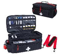 Kit di pronto soccorso di grande capacità con cinghia per la spalla, scatola per medicinali, borsa per emergenze da viaggio per auto, casa, ufficio, all'aperto, campeggio, escursionismo, articoli esse
