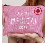 Kit di pronto soccorso portatile per uso esterno e viaggi, scatola compatta per medicinali, borsa di pronto soccorso e organizer per pillole per ufficio e trasporto LetterePoliestere