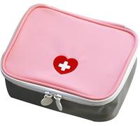 Kit di pronto soccorso portatile rosa, mini borsa medica di emergenza, formato da viaggio, per auto, casa, ufficio, viaggi, campeggio, sport, attività all'aperto, scuola, forniture di pronto soccorso