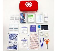 Kit di Pronto Soccorso Rosso Duro, Piccolo Viaggio Kit di Pronto Soccorso-44 Pezzo, Kit per Tagli Minori, Graffi, Distorsioni e Ustioni, Ideale per La Casa, Auto, Viaggi e Outdoor Caso di Emergenza