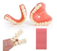 Kit di protesi fai da te, set completo di denti finti per parte superiore e inferiore, funzionale per protesi domestica, risultati rapidi, ripristina la fiducia nel tuo sorriso-RED-0414