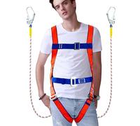 Kit di protezione contro le cadute con imbracatura di sicurezza | Imbracatura per il corpo completo di lavoro ad alta resistenza | Attrezzature con design ergonomico e corda di sicurezza assorbente