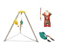 Kit di protezione dalle cadute di emergenza, treppiede compatto per spazi confinati, scogliere, pozzi e gallerie, sistema di treppiede resistente per protezione anticaduta e operazioni di salvataggio