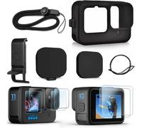 Kit di protezione definitivo per GoPro Hero12/11/10/9 Nero, set completo di accessori dal design professionale e copertura laterale per la batteria