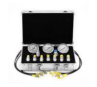 Kit di prova del manometro idraulico 0-60MPA con custodia portatile Manometro digitale Strumenti misurazione for gli scavatori Utilizzo Strumenti fai da te(11 test couplings)