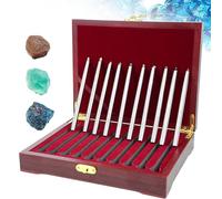 Kit di prova di durezza Mohs, 10 pezzi, tester graffi 1-10 con custodia, acciaio inossidabile per giada, pietre preziose, fluorite, schermo del telefono cellulare, vetro
