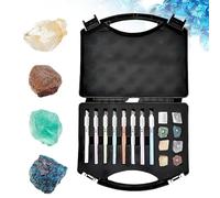 Kit di prova di durezza Mohs, 8 pezzi, tester per graffi, livello 2-9 per test pietre preziose, campo geologico e classificazione ceramica industriale