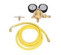 Kit di prova for regolatore di pressione dell'azoto in ottone da 1/4", valvola di riduzione della pressione del gas in ottone, manometro di collegamento con tubo flessibile da 200 cm