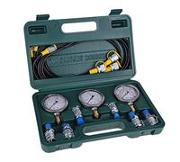 Kit di prova pressione idraulica, kit di prova pressione idraulica per escavatore Asixx con tubi di prova, giunti di prova e manometri per macchine edili Escavatore Test di pressione idraulica