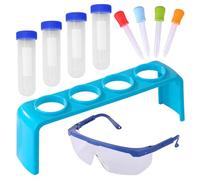 Kit di provette per bambini 4 pezzi 50ml Provette educative scientifiche in PP per bambini Giocattoli scientifici per con occhiali di sicurezza 10 pezzi/set Portaprovette in plastica