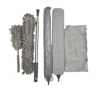 Kit di pulizia con asta telescopica, 6 pezzi, grigio