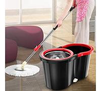 Kit di Pulizia con Secchio E Mocio Rotante, Dotato di 3 Testine in Microfibra Riutilizzabili E Lavabili, Sistema di Pulizia Efficiente per Pavimenti E Superfici Dure Domestiche.