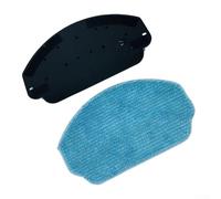 Kit di pulizia con staffa e panno in microfibra compatibile con Cecotec per CONGA 8290 Immortal Robot Aspirapolvere Wet Mopping Kit in plastica nera Include supporto e tappetino lavabile per pavimenti